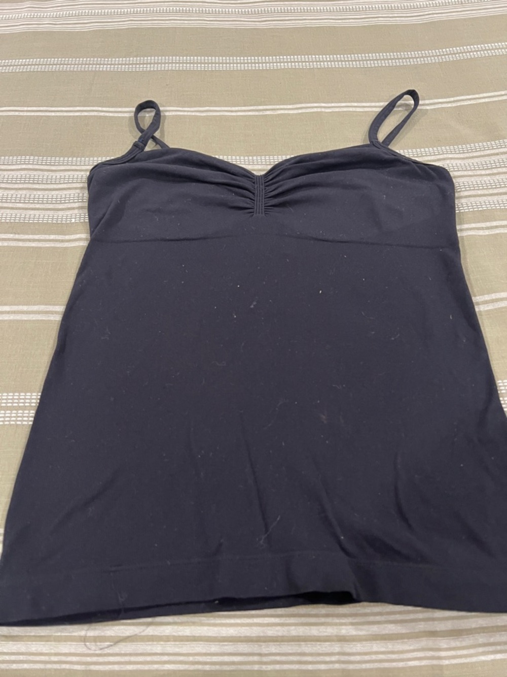 Black Ruched Bust Cami Tank Top - Women Intimates